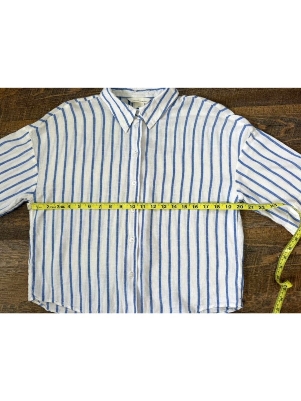 H&M Linen Blend Striped Button-Up Collared Shirt Women's XS - Picture 5 of 10